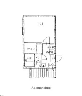 プレオハイツA【101号室】の間取り