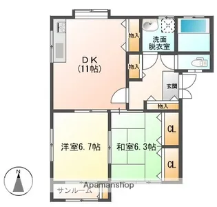ベルク下山Ⅱ【2階】の間取り