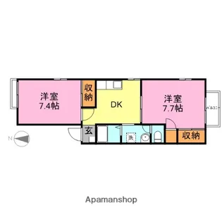 ロイヤルパレスB【2階】の間取り