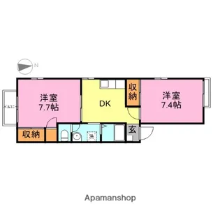 ロイヤルパレスB【2階】の間取り