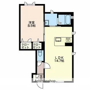 ガーデンシティ長倉L【103号室】の間取り