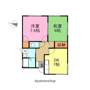第6コーポグリーン【2階】の間取り