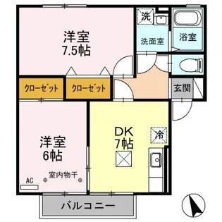 クレストハイツ A【1階】の間取り