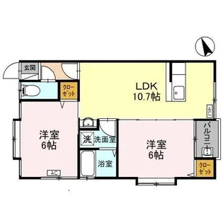 ぺティーコーポみつばⅡ【2階】の間取り