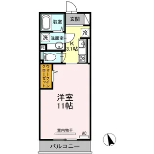 クロスONE旭岡【3階】の間取り