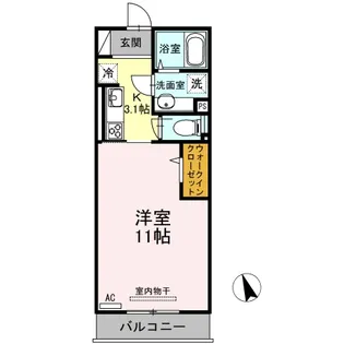 クロスONE旭岡【2階】の間取り