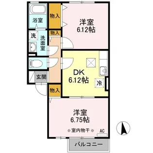 セブンヒルズガーデン【107号室】の間取り