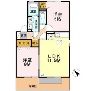 ラフィネ AB【1階】の間取り