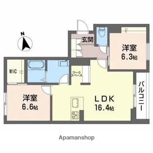 グランクレスト土合【301号室】の間取り