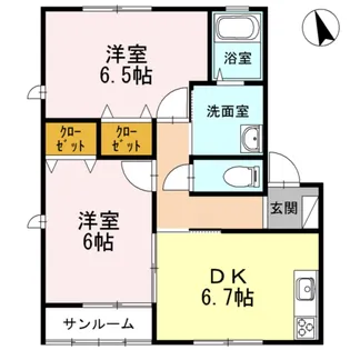 ヴィラ・フルール【2階】の間取り