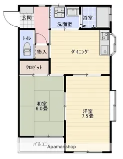 パークサイドハイツ【103号室】の間取り