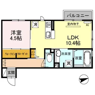 クロスTWO旭岡【2階】の間取り