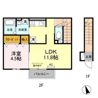 ルミー奈【2階】の間取り
