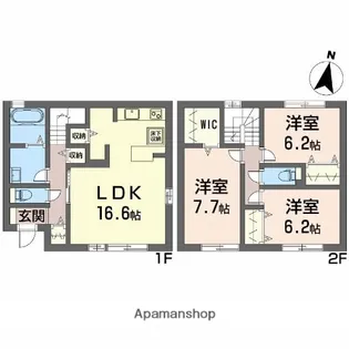 ルミエール学校町A【1階】の間取り