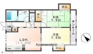 K・Rプラザ【2-B号室】の間取り