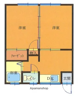 第二かわばた荘【1階】の間取り