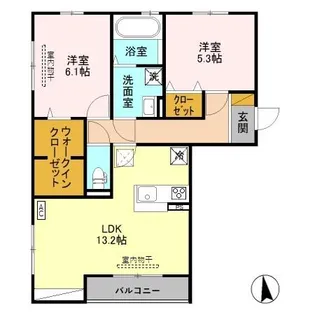 グランデ西千手【1階】の間取り