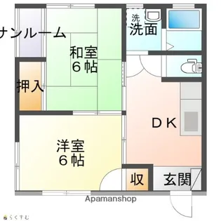 コーポラスハーモニー【101号室】の間取り
