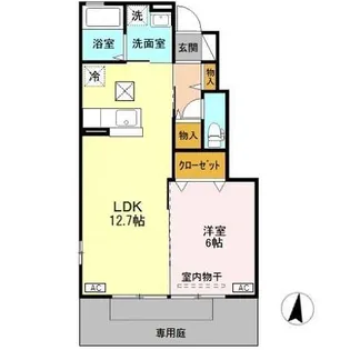 エスポワール前田 A【1階】の間取り