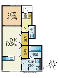 ドゥウェル信濃A【105号室】の間取り