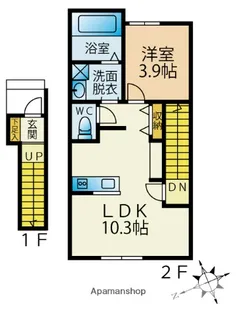 ドゥウェル信濃A【201号室】の間取り