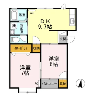シャルマン・パル【2階】の間取り