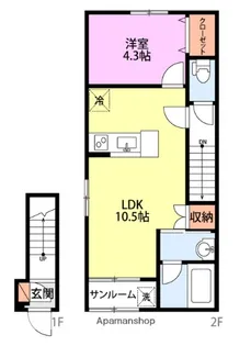 ミルズグランディール川崎B【2階】の間取り