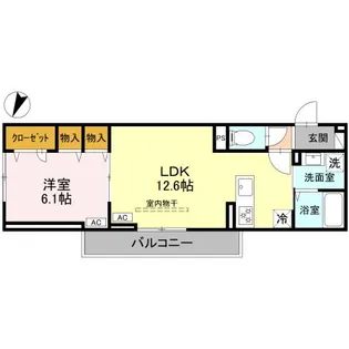 1LDKの間取り画像