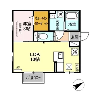 グランディール笹崎【1階】の間取り
