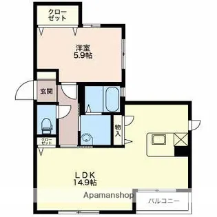 カーサフェリーチェA【201号室】の間取り