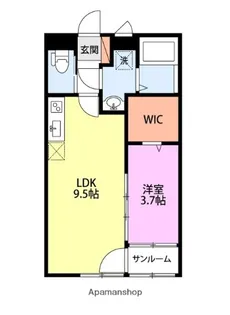 サニープレイス蓮潟【306号室】の間取り