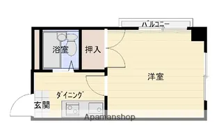 ユーロハイツ千手【205号室】の間取り