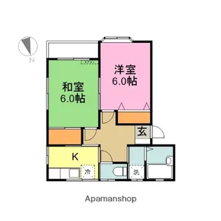 グリーンハイツ金沢【202号室】の間取り