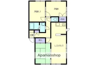 ハイラックスB【202号室】の間取り