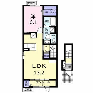 オーブ【201号室】の間取り