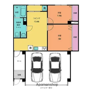 コンチネンタル神通【1階】の間取り