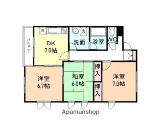 グリーンヴィラ黒瀬【3階】の間取り