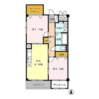 フェリーチェ光陽【1階】の間取り