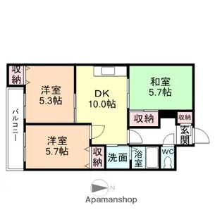 富山県富山市堀川小泉町1丁目【マンション】の間取り