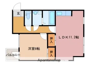 1LDKの間取り画像