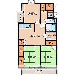 ブロード浅野【2階】の間取り