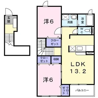 ボヌールカメリアA【2階】の間取り