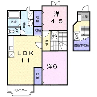 ラ・フィエルテⅡ【2階】の間取り