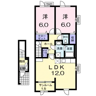 スプランドゥールⅡ【2階】の間取り