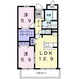 ベル・ウィングⅡ【5階】の間取り