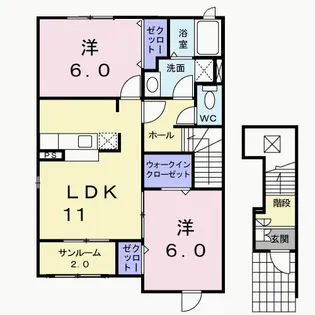 デイジーA【2階】の間取り