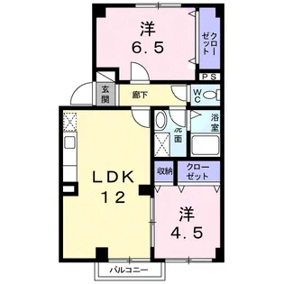 ライジングサンA【2階】の間取り
