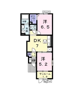 ルーチェボヌール【1階】の間取り