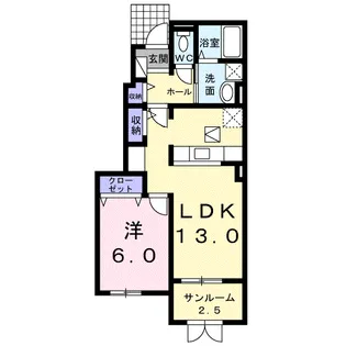 リバーサイドエイム【1階】の間取り