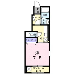 メゾンド・ソレイム【1階】の間取り